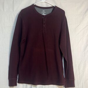 George‎ mens medium long sleeve quarter button shirt